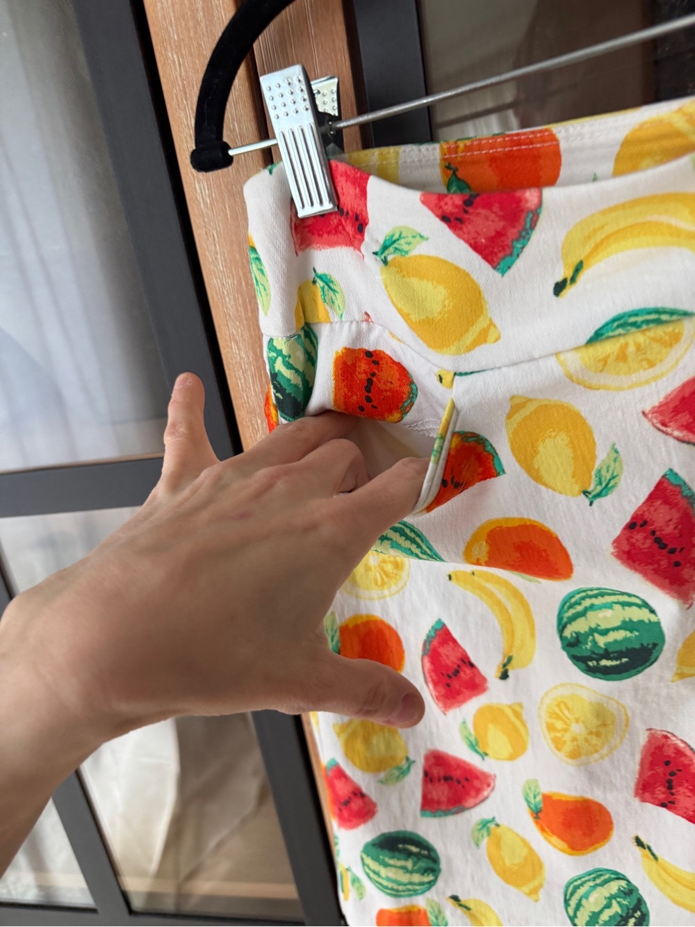Vintage 90s fruits skort novelty print high rise a-line mini skirt watercolor - Picture 4 of 6